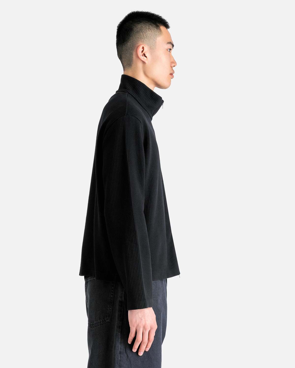 Shrunken-Fullzip-Polo-in-Black