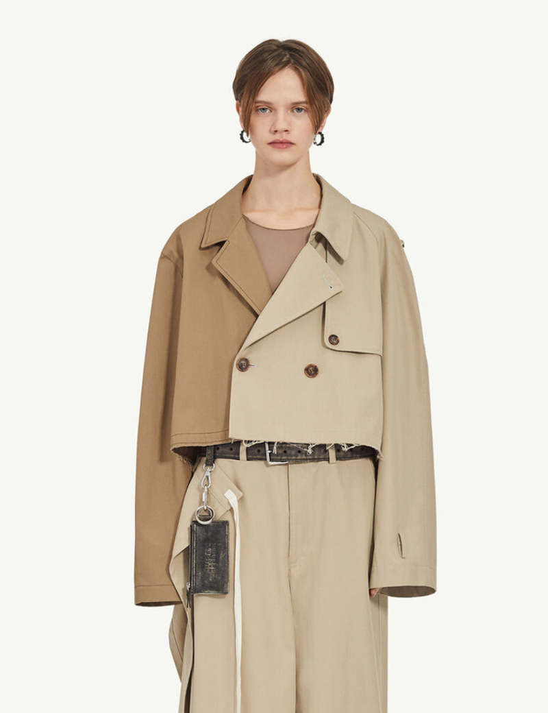 ★MM6 Maison Margiela★ Short trench jacket mud brown sand b MM6 Maison Margiela Cropped Trench Jacket | Shopbop
