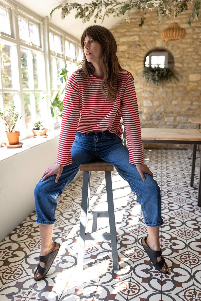 Ivy Sadie Slub Top - Red/Ecru Stripe Ivy Sadie Slub Top - Red/Ecru Stripe