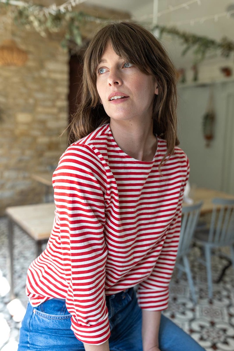 Ivy Sadie Slub Top - Red/Ecru Stripe Ivy Sadie Slub Top - Red/Ecru Stripe