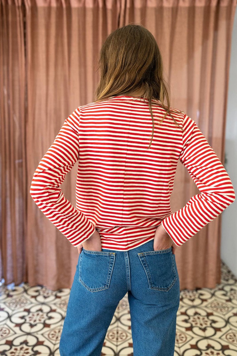 Ivy Sadie Slub Top - Red/Ecru Stripe Ivy Sadie Slub Top - Red/Ecru Stripe