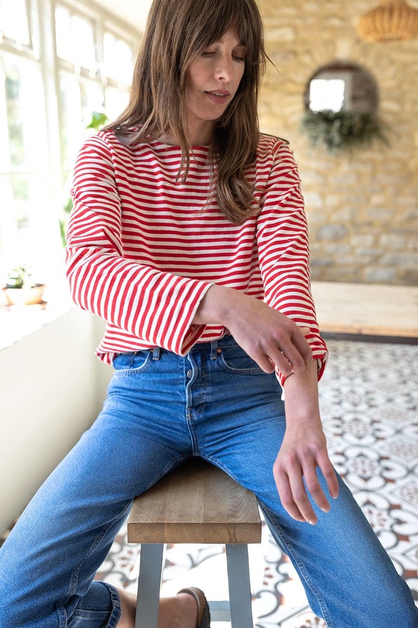 Ivy Sadie Slub Top - Red/Ecru Stripe Ivy Sadie Slub Top - Red/Ecru Stripe