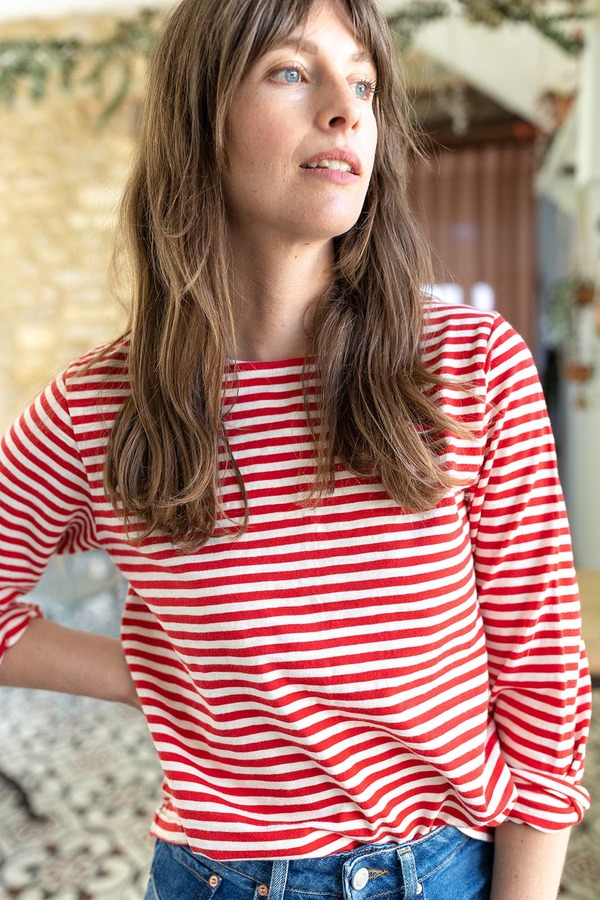 Ivy Sadie Slub Top - Red/Ecru Stripe Ivy Sadie Slub Top - Red/Ecru Stripe