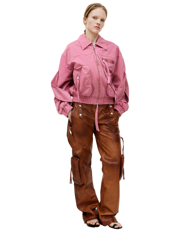 Blumarine Padded Bomber Jacket - Pink | Garmentory