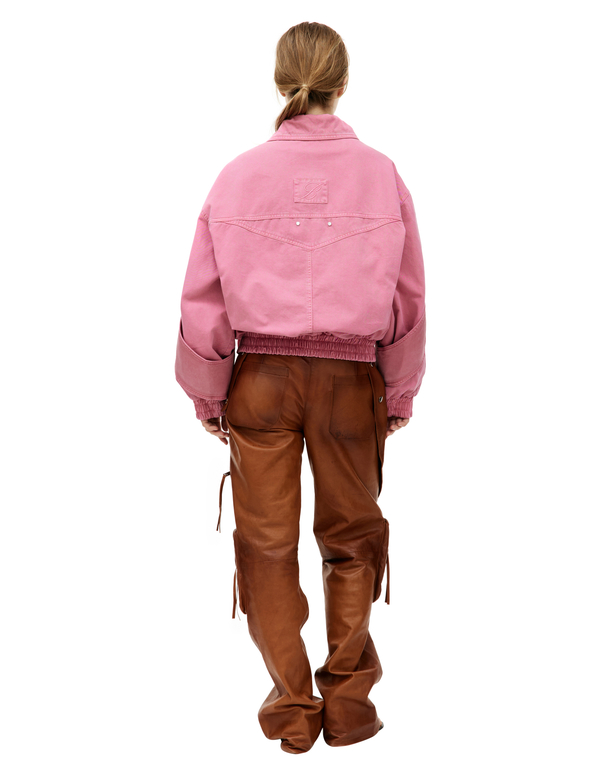 ジャケット・アウター BLUMARINE MINKFAR JEWELD PADDEDVEST PINK Blumarine Padded Bomber Jacket - Pink | Garmentory