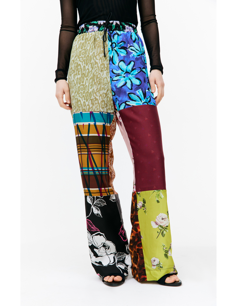 パンツ Marine Serre Trousers Marine Serre Moon Airbrushed Leather Straight Leg Pants