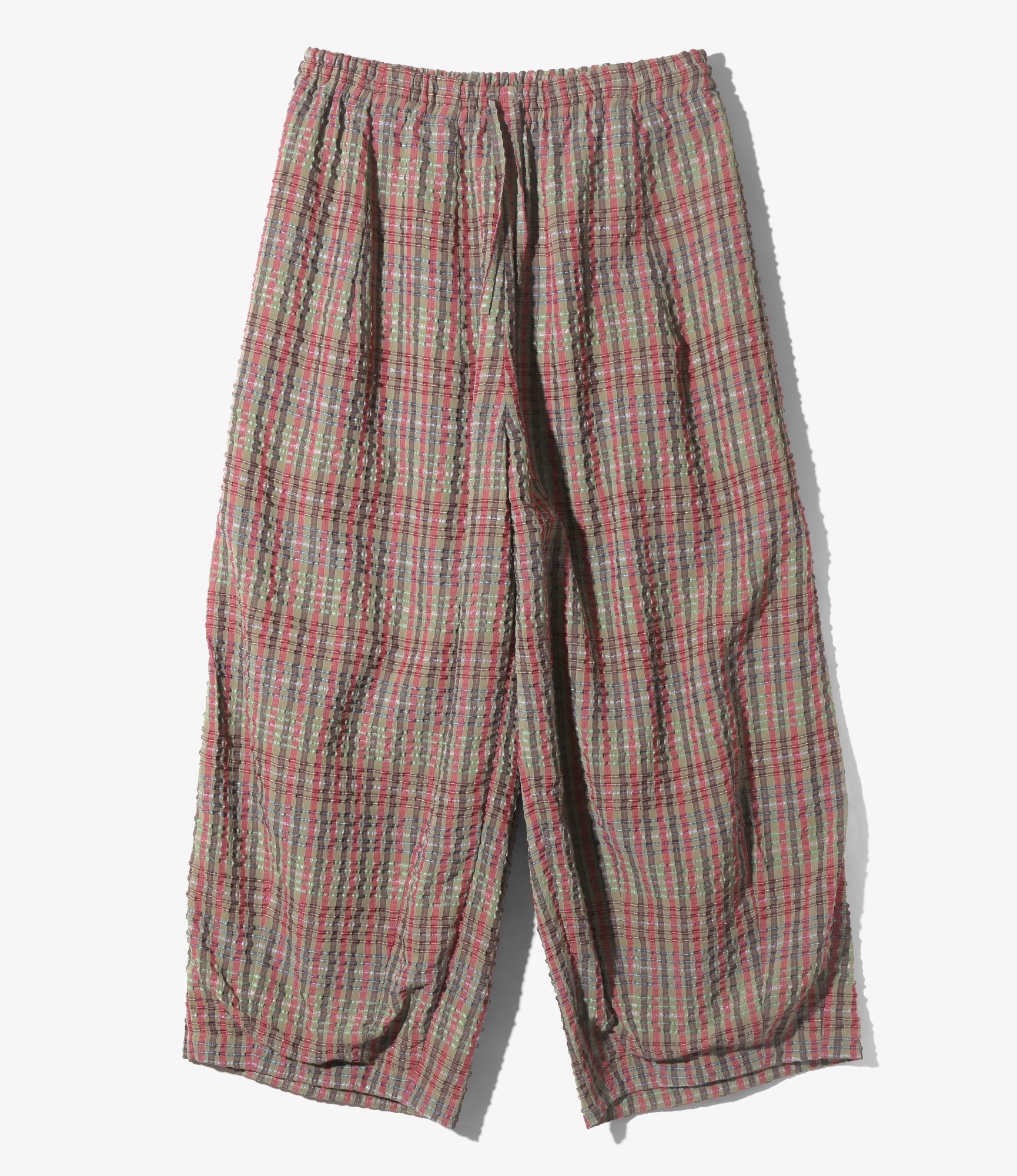 パンツ Needles Basic Trouser fancy tweed Needles H.D.P. PE/R Chiffon Sucker Pant - Plaid Green