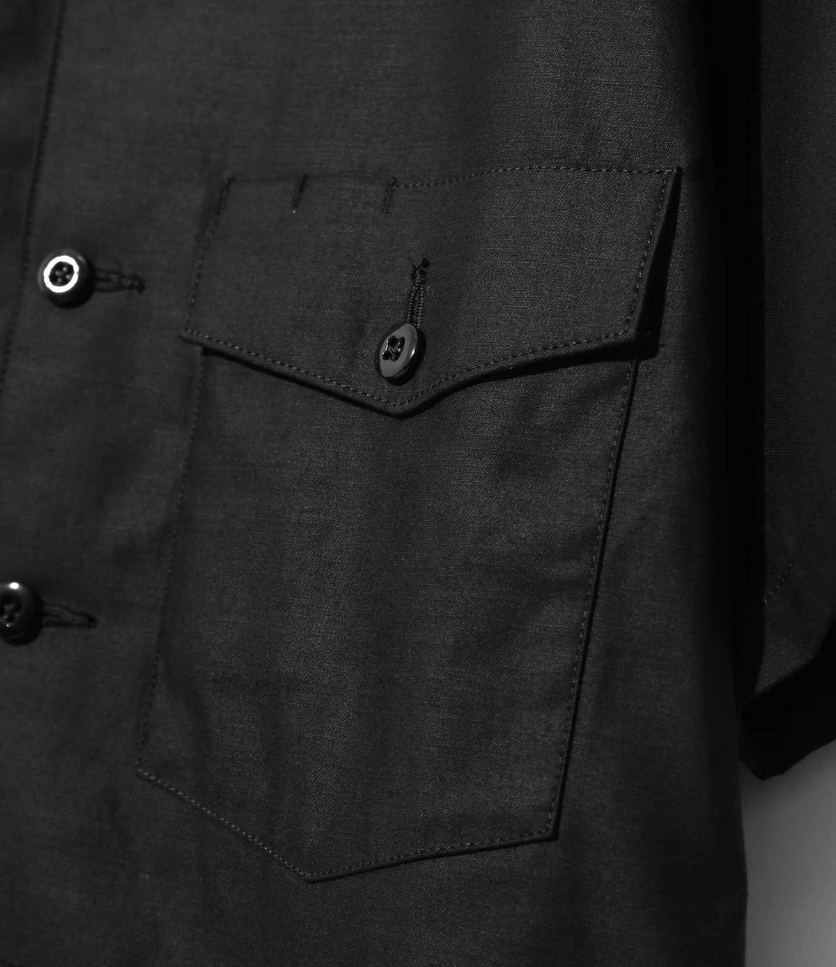 Needles Back Sateen S/S Fatigue Shirt - Black | Garmentory