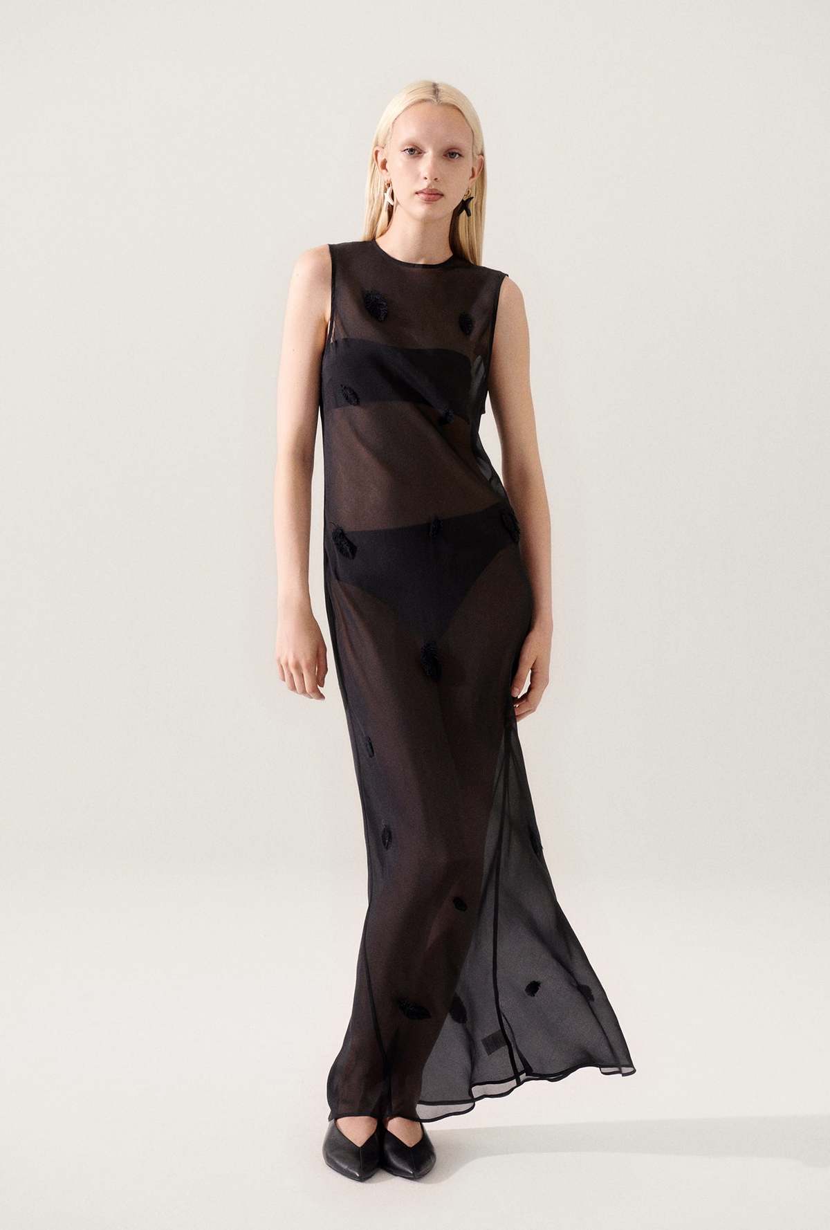 Silk Laundry Feather Dress - Black | Garmentory