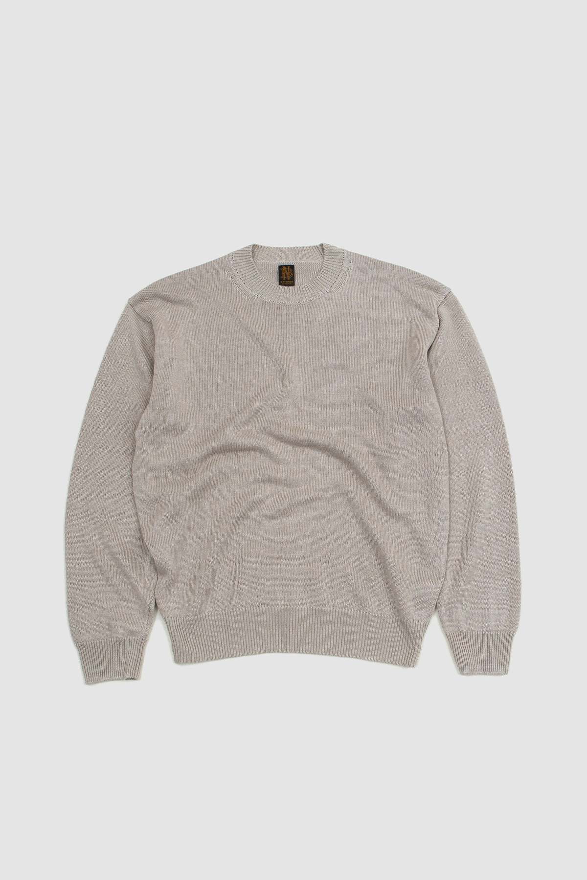 Batoner Washed High Count Linen Crew Neck - Natural | Garmentory
