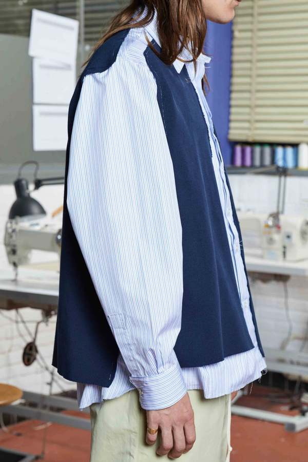 トップス camiel fortgens RESEARCH SHIRT rib knit camiel fortgens RESEARCH SHIRT rib knit Camiel Fortgens Blue