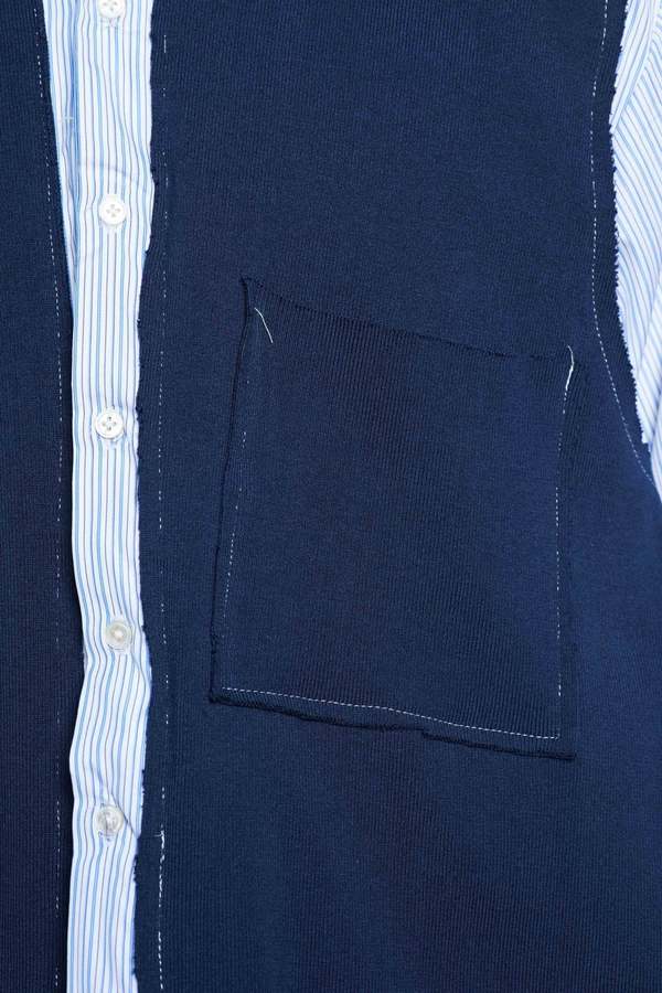 トップス camiel fortgens RESEARCH SHIRT rib knit Camiel Fortgens Research Rib Piece Shirt - Blue | Garmentory