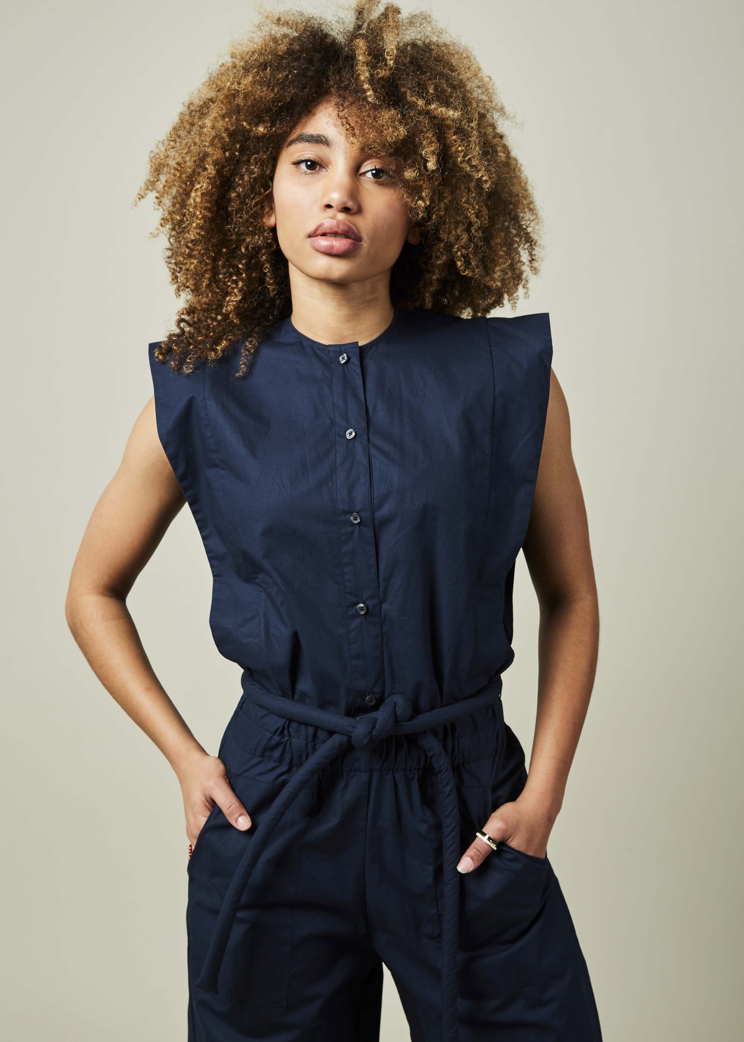 【PORTERNA】Mentone nylon jumpsuit Fabiana Pigna Nagore Sleeveless Jumpsuit | Garmentory