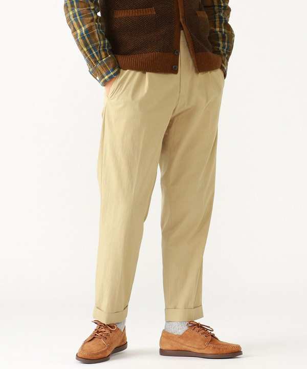 PALACE × BEAMS PLUS 【別注】TROUSERS BEIGE Beige 2 Pleats Chino Trousers by BEAMS PLUS on Sale