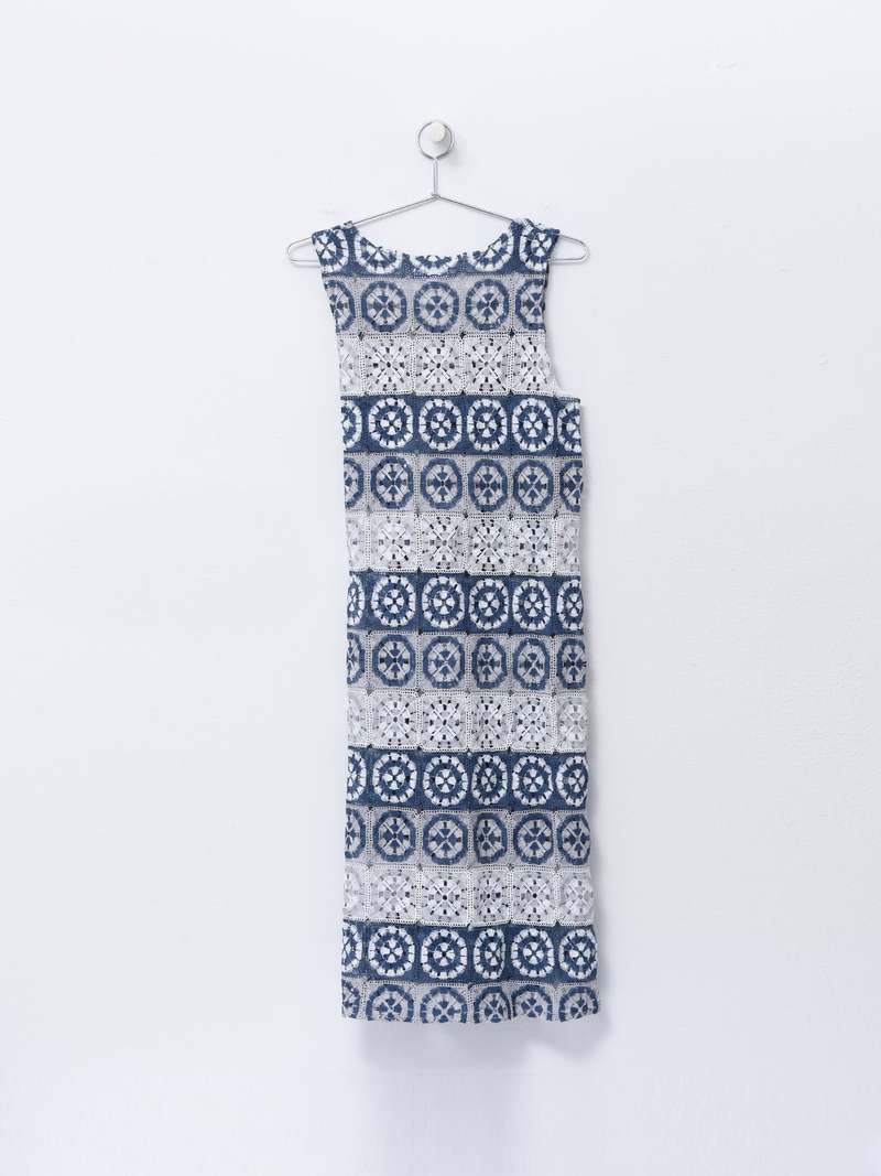 Engineered Garments|DRESSES (Wrap Vest Dress A - Blue/G Engineered Garments Wrap Vest Polyester Crochet Dress - Blue