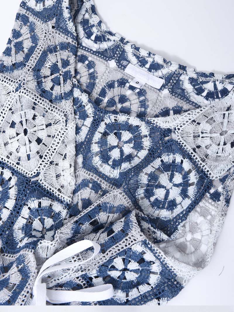 Engineered Garments｜DRESSES (Wrap Vest Dress A - Blue/G Engineered Garments Wrap Vest Polyester Crochet Dress - Blue