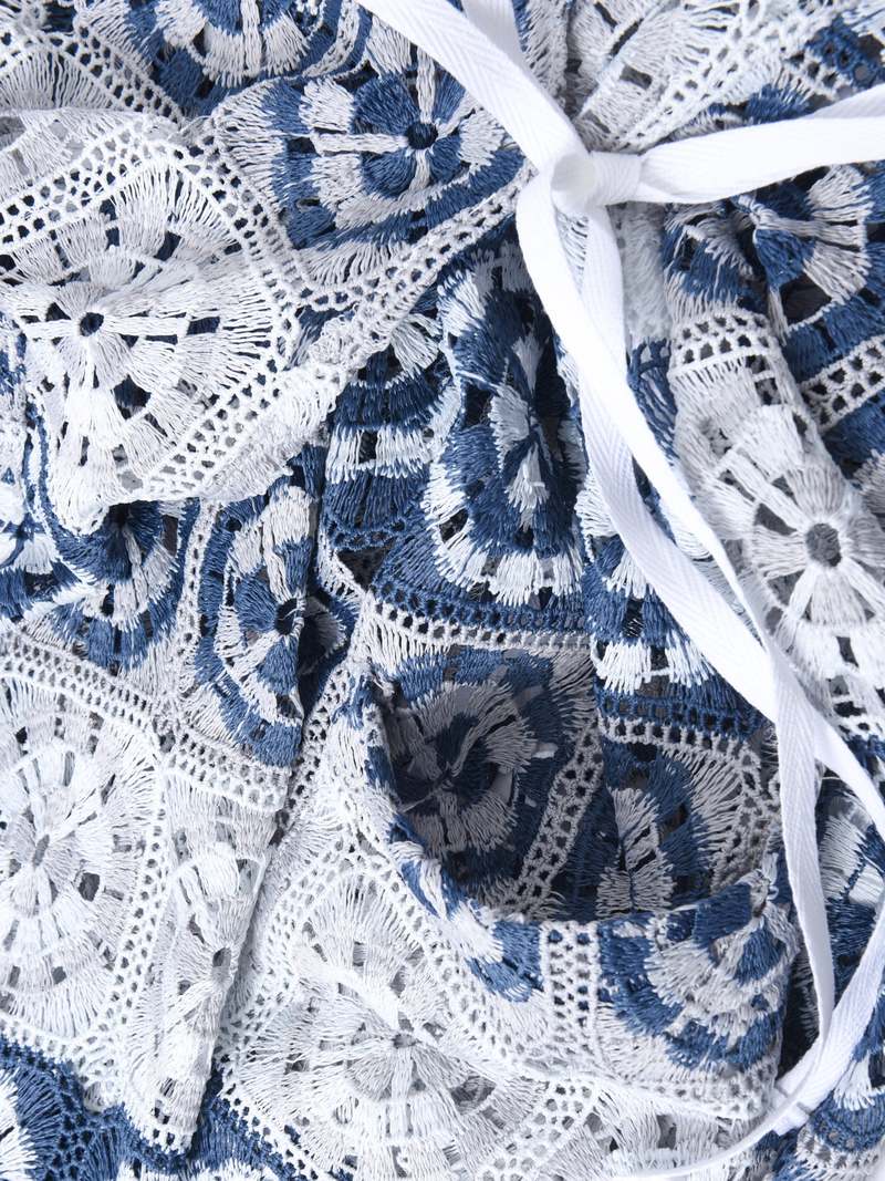Engineered Garments|DRESSES (Wrap Vest Dress A - Blue/G Engineered Garments Wrap Vest Polyester Crochet Dress - Blue
