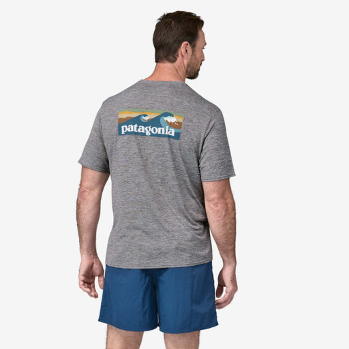 Patagonia Capilene Cool Daily Graphic Shirt - Waters Boardshort Logo Abalone Blue/Feather Grey - Image 3 of 3