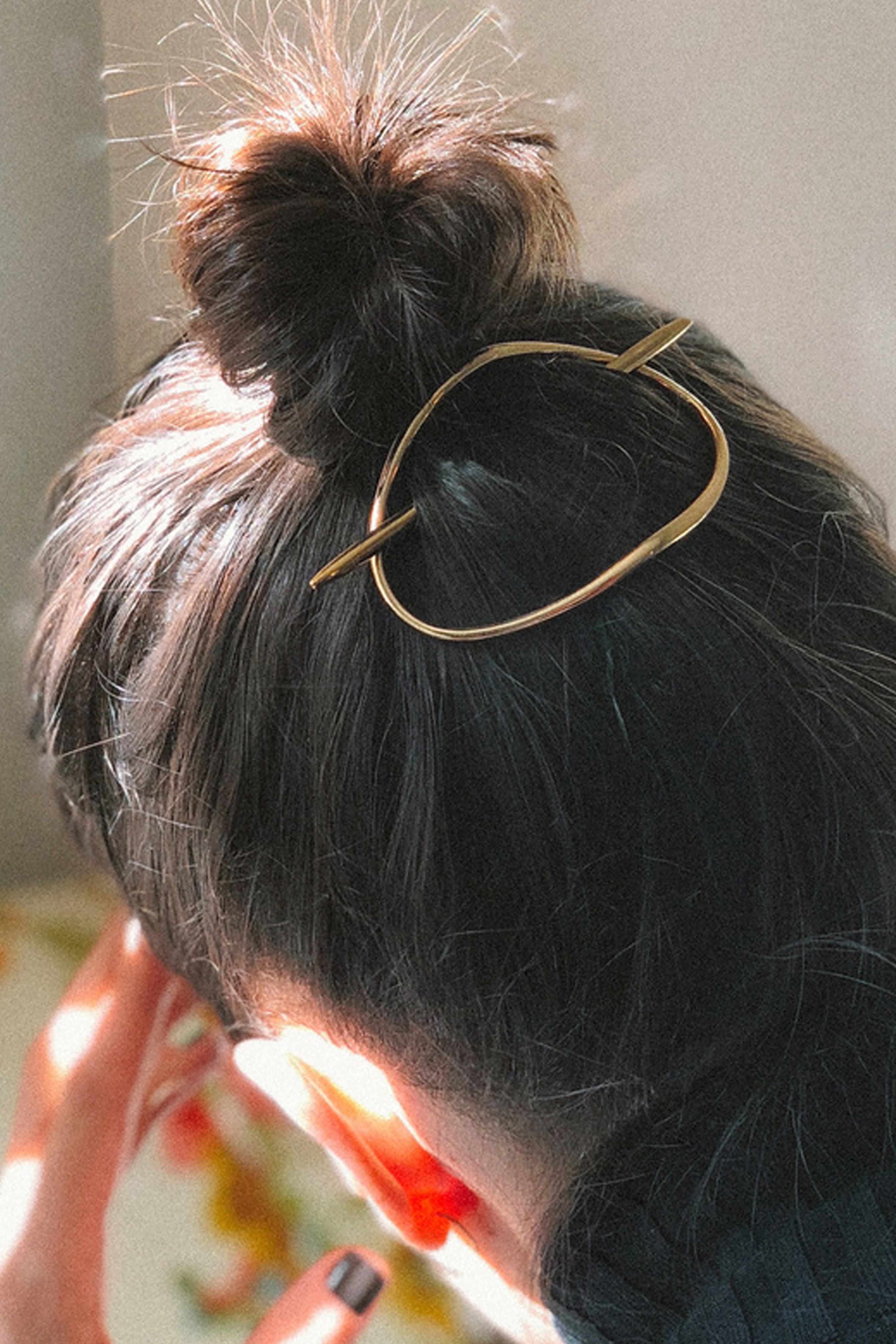 Gabriela Artigas Lunula hair bun pin How To Do A Half Up Bun With A Pin - an indigo day main image 3