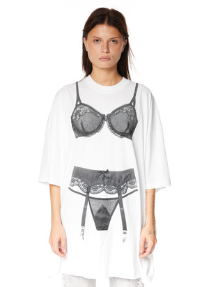 Trompe Loeil Tall Tee - Lingerie Print | Garmentory
