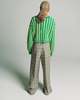 Marni Cropped Knit Sweater - Green/Yellow Stripe - Thumbnail 2