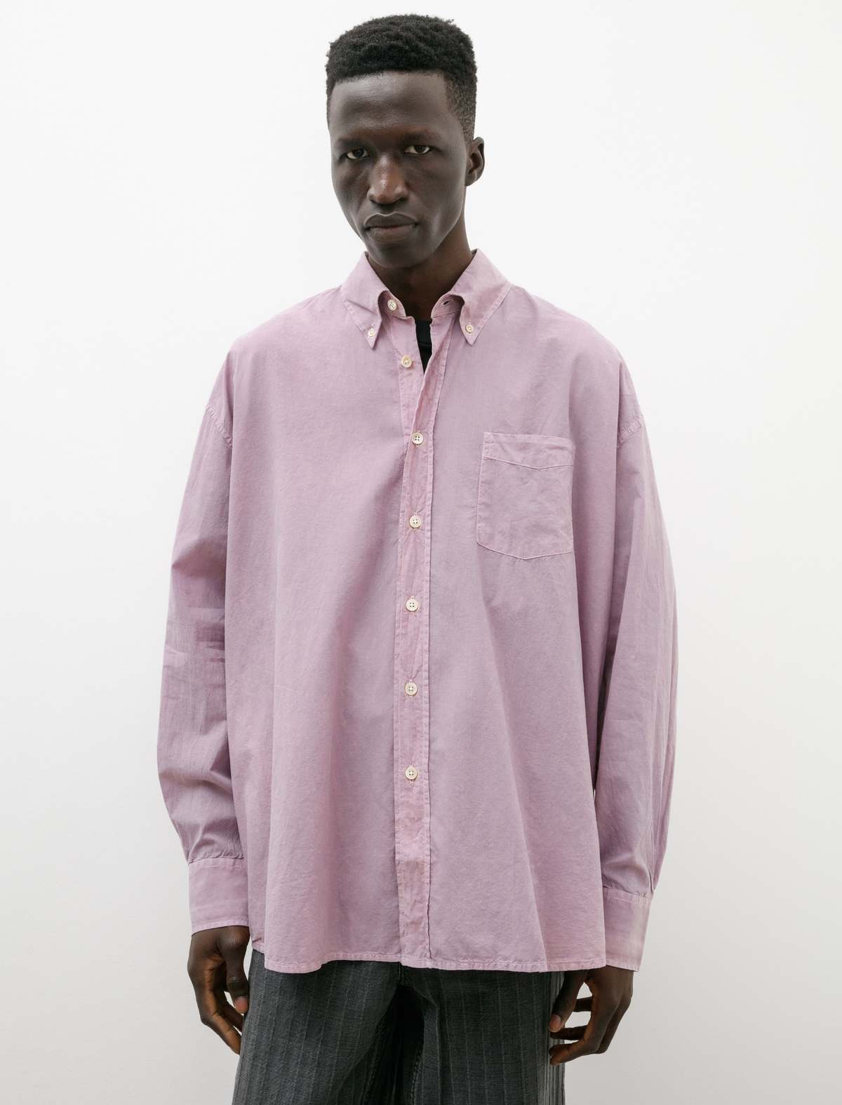 Our Legacy Borrowed BD Shirt - Dusty Lilac Voile | Garmentory