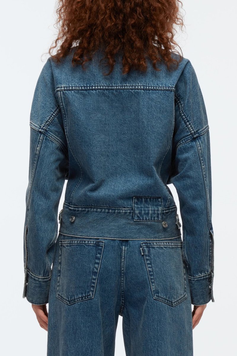 Na Kd White Belted Denim Jacket Phillip Lim Denim Boxy Jacket Ecru