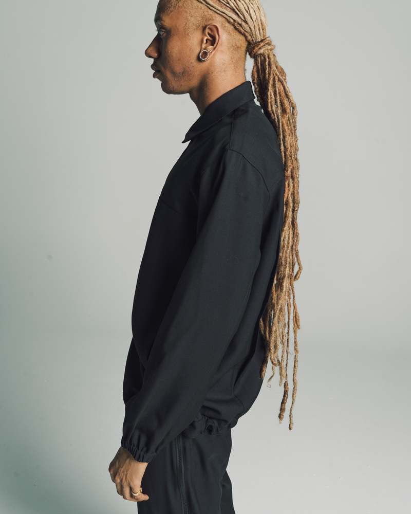 GR10K Wool Titanus Twill Hard Paneled Jacket - Black