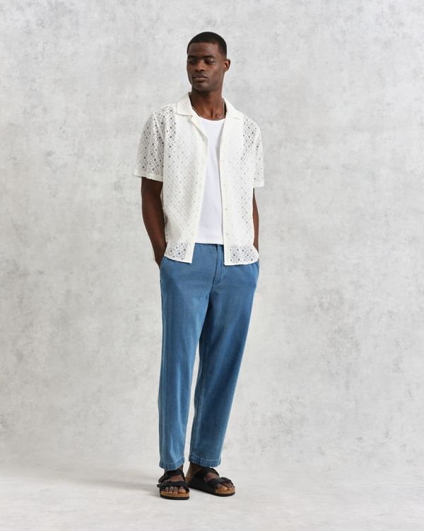 Wax London Corded Lace Didcot Shirt - White Wax London Corded Lace Didcot Shirt - White