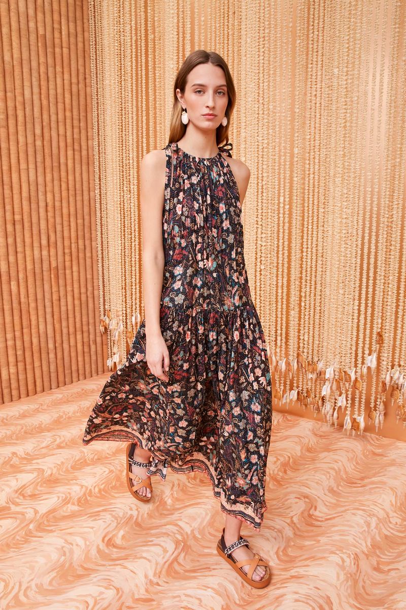 Ulla Johnson Samar Midi Dress - Obsidian