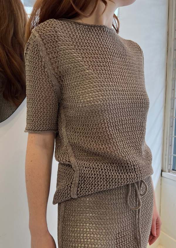 Lauren Manoogian Net Tee - Wood | Garmentory