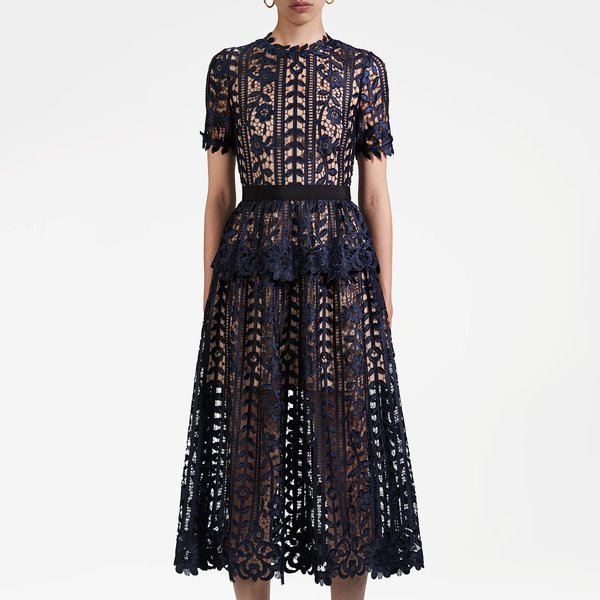 chinese dress ladies Self-Portrait Guipure Lace Midi Dress main image 0