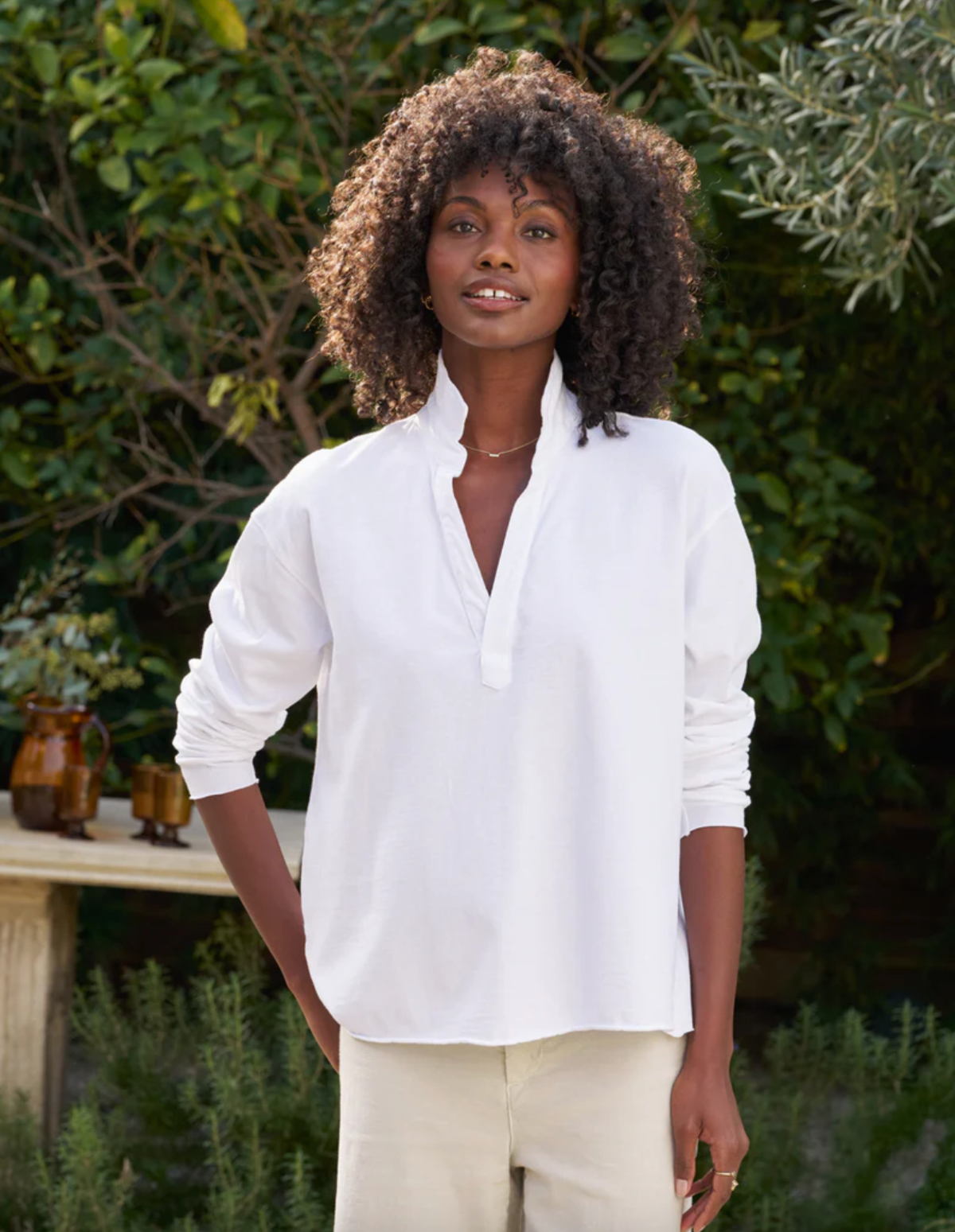 Frank & Eileen - Patrick Henley Shirt (White) | Garmentory