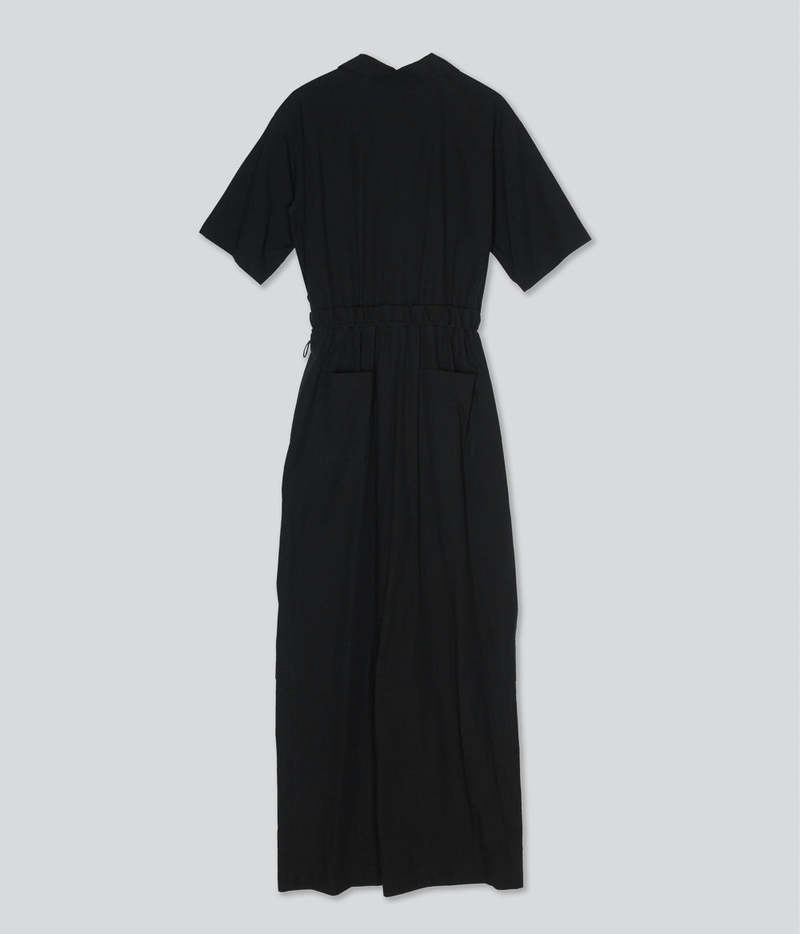 SAYAKA DAVIS NEW YORK Open Collar Jumpsuit - Black | Garmentory