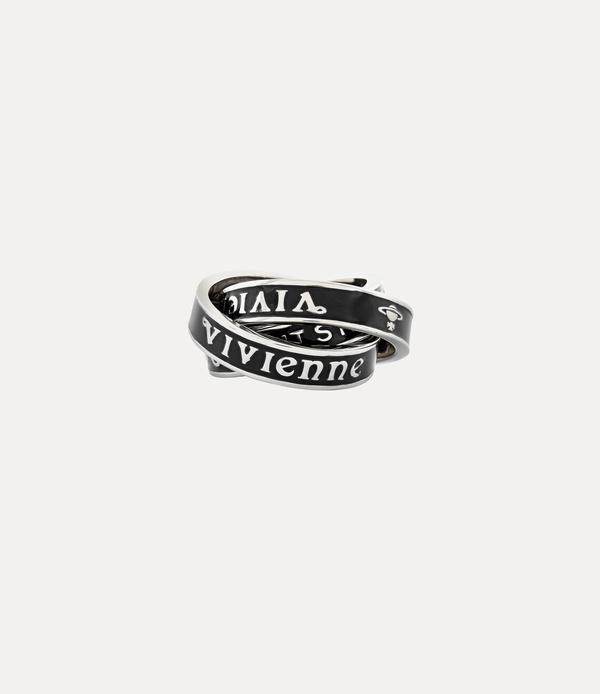 Vivienne Westwood Percy Interlocking Ring - Black/Silver