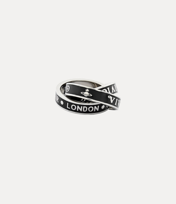 Vivienne Westwood Percy Interlocking Ring - Black/Silver