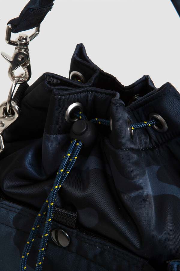 Porter Yoshida Balloon Sac Woodland Camo - Navy | Garmentory