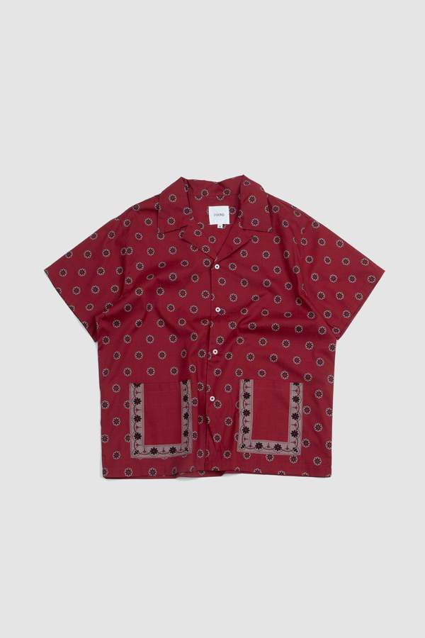 Vintage Motif SS Camp Shirt - Red Vintage Motif SS Camp Shirt - Red