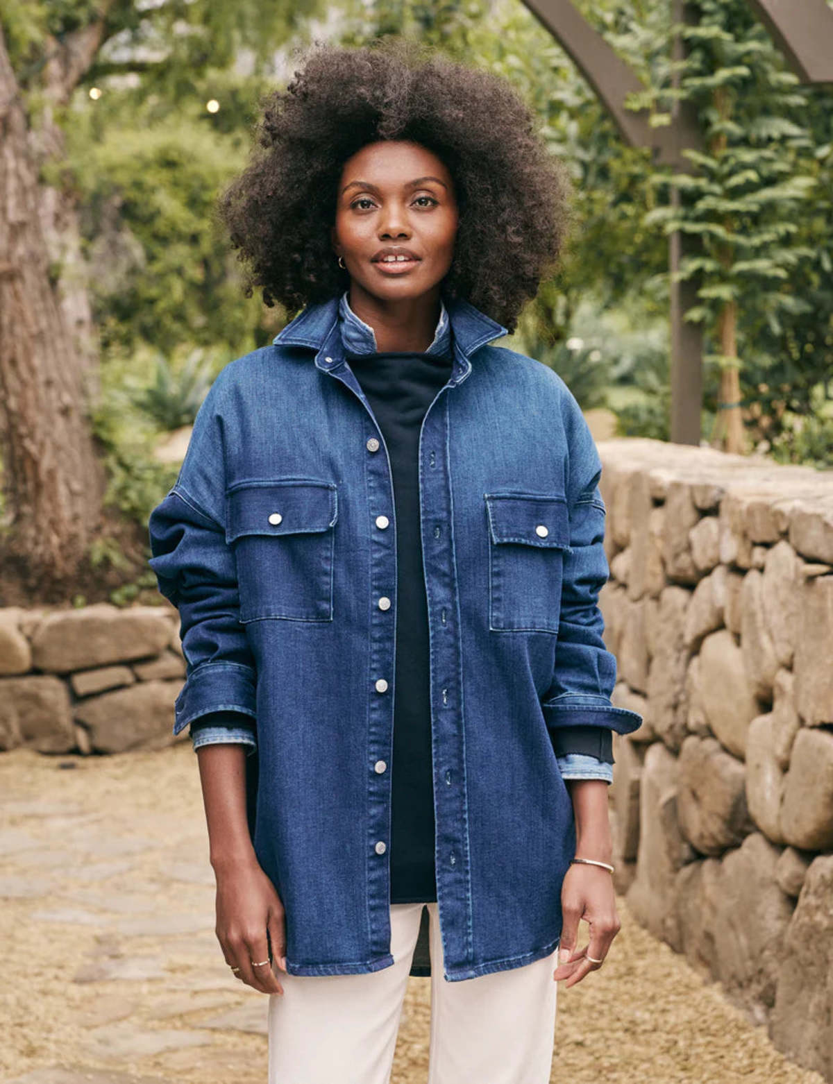 Frank & Eileen McLoghlin Utility Jacket - Dark Blue Wash/Black