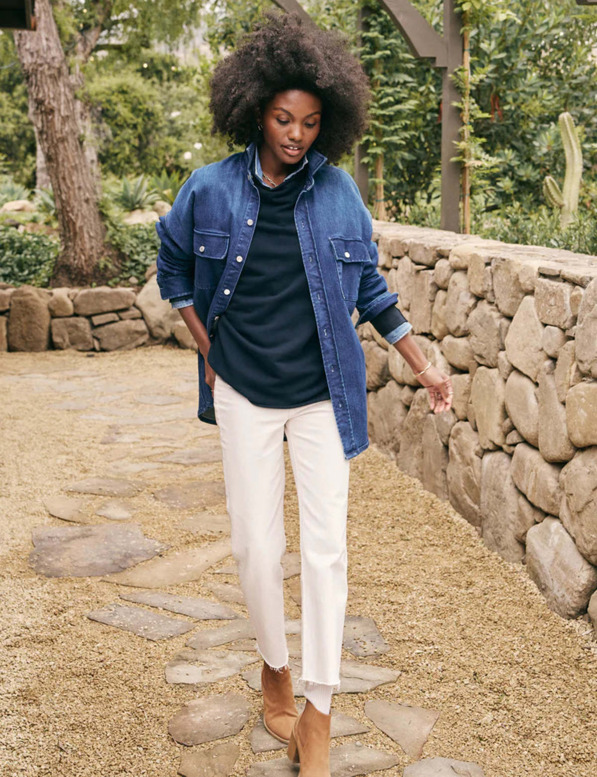 Frank & Eileen McLoghlin Utility Jacket - Dark Blue Wash/Black