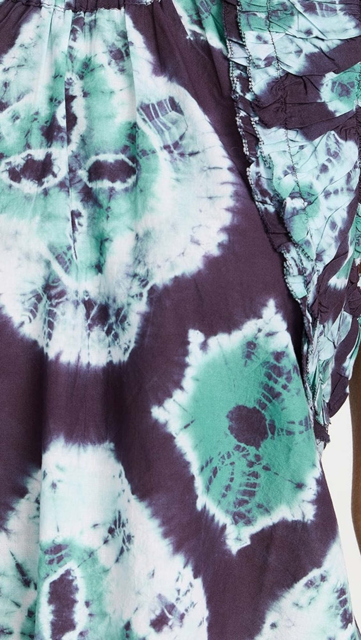 Sea NY Aveline Tie Dye Print Pintucked Tank Top - Teal - Image 5 of 5