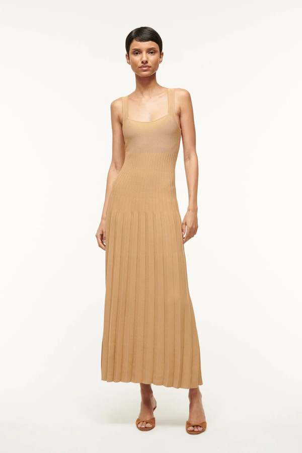 knee length dresses for ladies Staud Ellison Dress Black