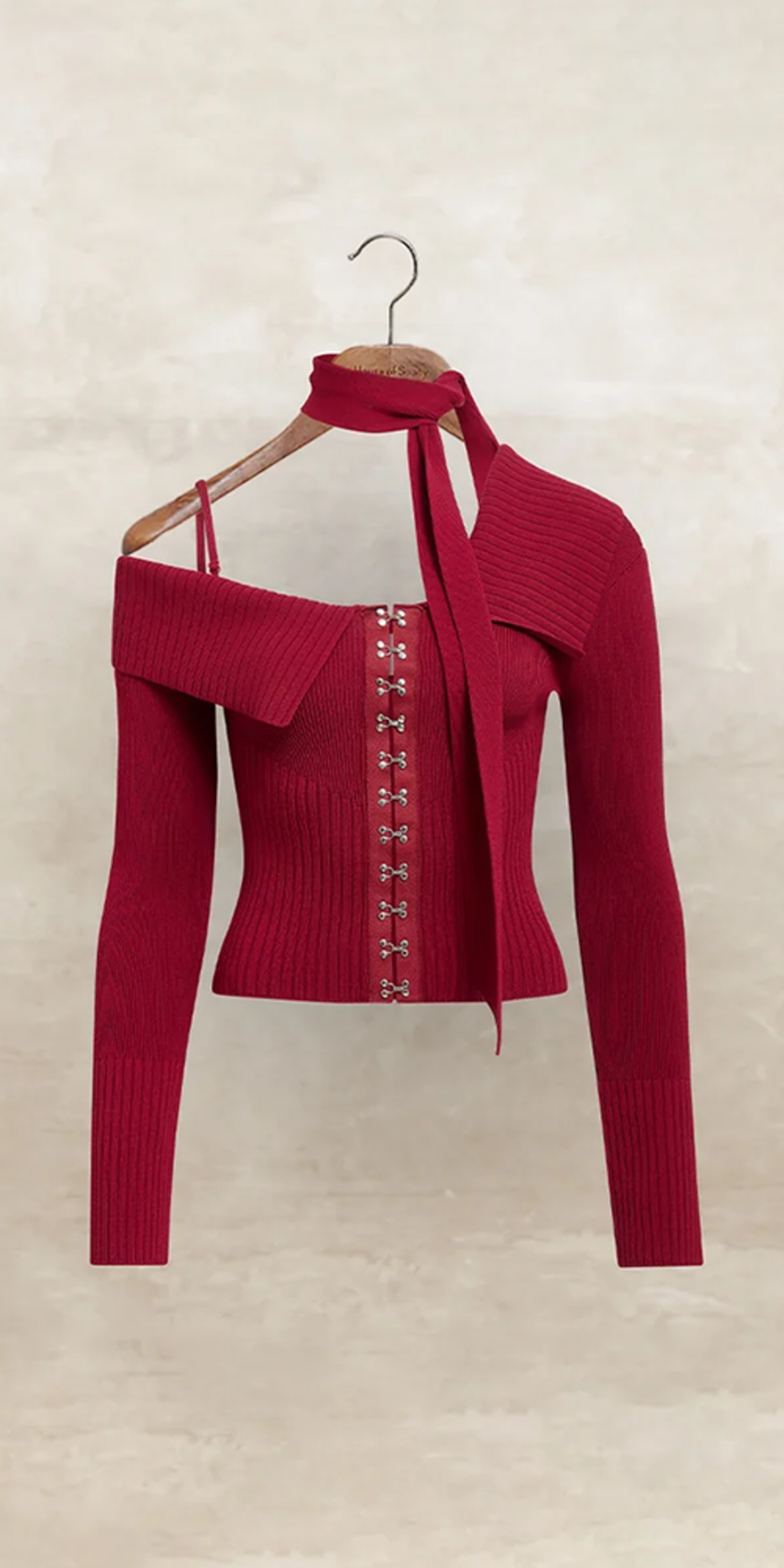 House of Sunny One Love Shoulder Rib Top - red - Image 4 of 7