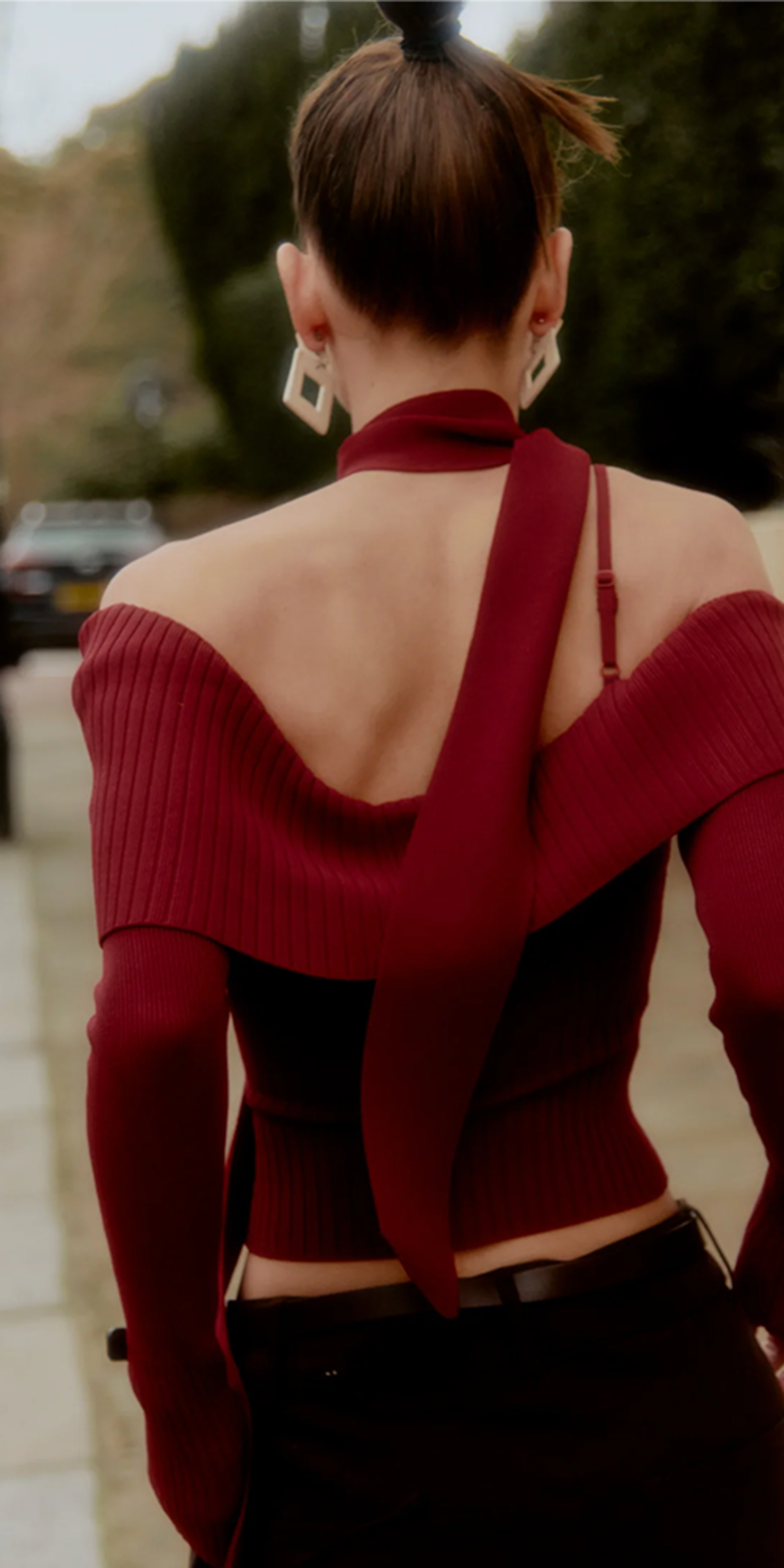 House of Sunny One Love Shoulder Rib Top - red - Image 6 of 7