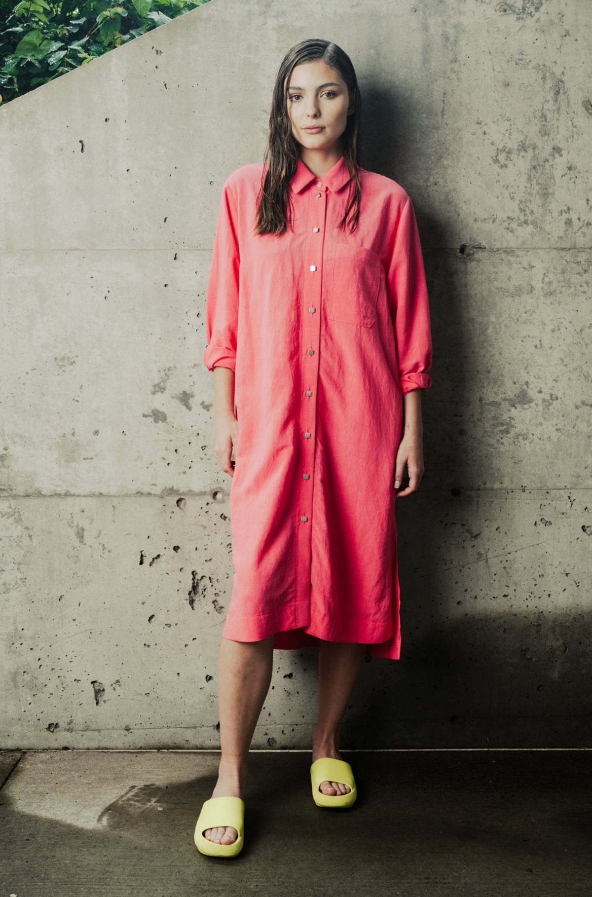 Bodybag by Jude Clothing Oran Linen Shirt Dress - Raspberry | Garmentory
