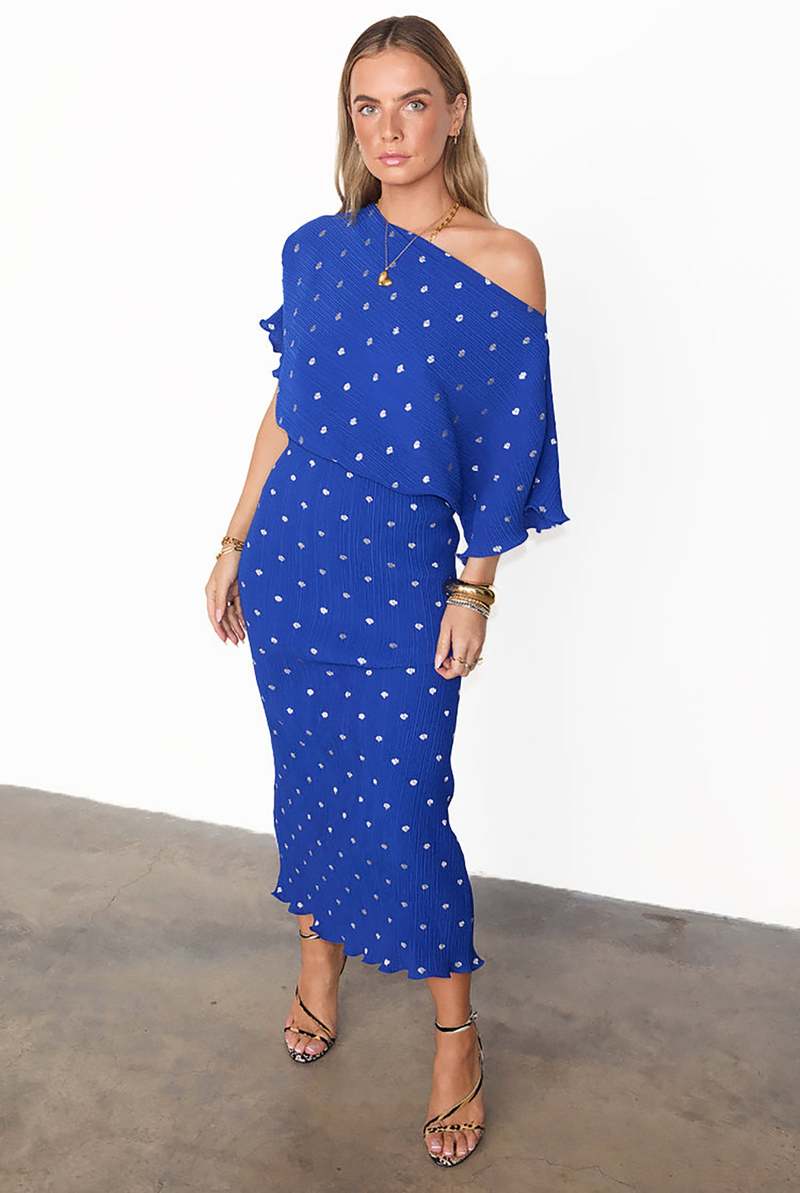 NEVER FULLY DRESSED Tilly Plisse Dress - Blue | Garmentory