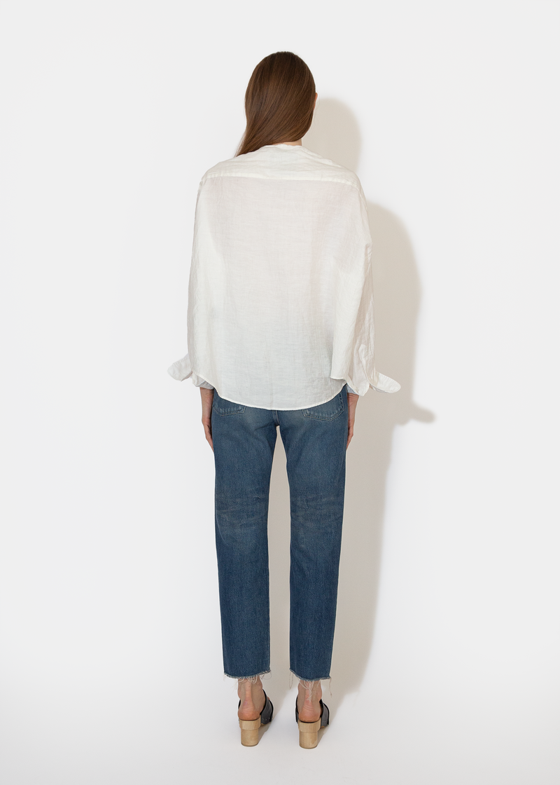 R13 クルネックショトスリフTシャツ R13WK290K001B0 WHITE Drop Neck Oxford Shirt | R13 Denim Official Site