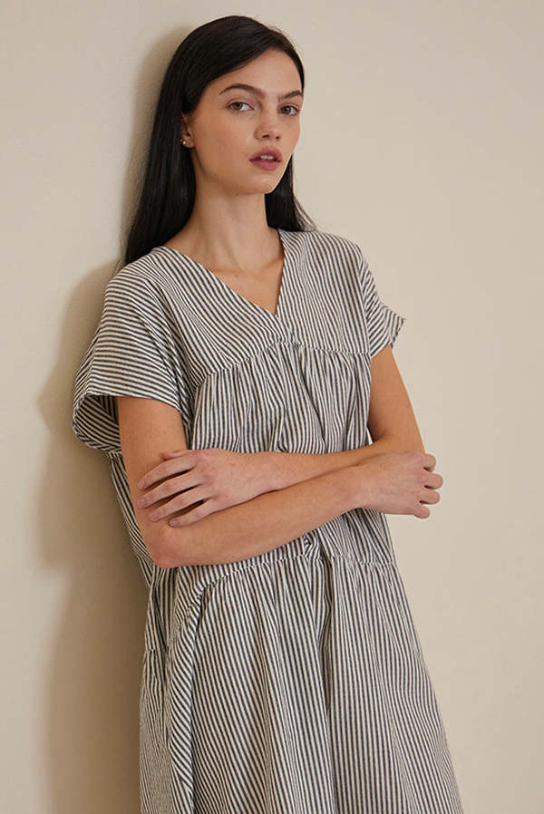Grade & Gather Loose Boxy Stripe Dress | Garmentory