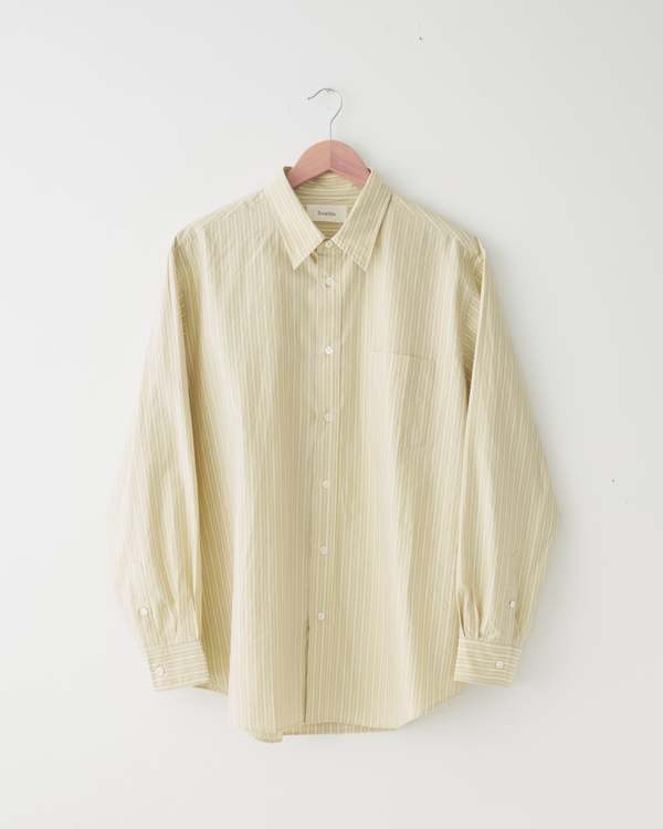 Ernie Palo Striped Buttoned Shirt - Yellow | Garmentory
