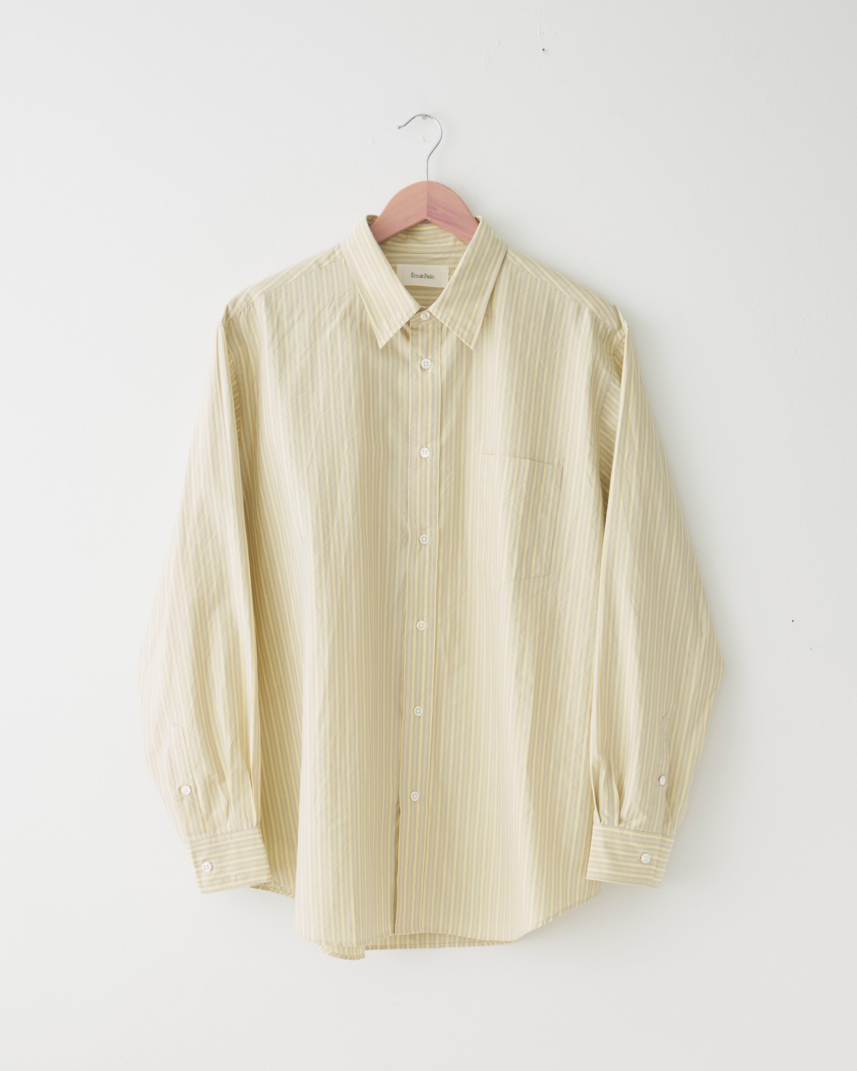 Ernie Palo Striped Buttoned Shirt - Yellow | Garmentory